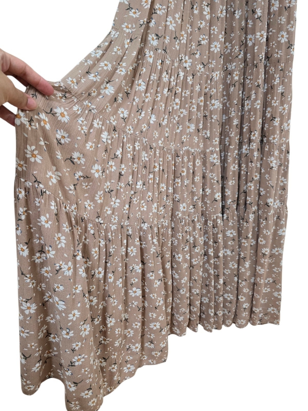 Storia Floral Smocked Bodice Maxi Dress Cottagecore Boho Sundress Size Medium - Picture 6 of 8